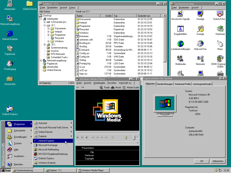Hat 21 Jahre mit Sicherheitslücke überlebt: Windows 95.
