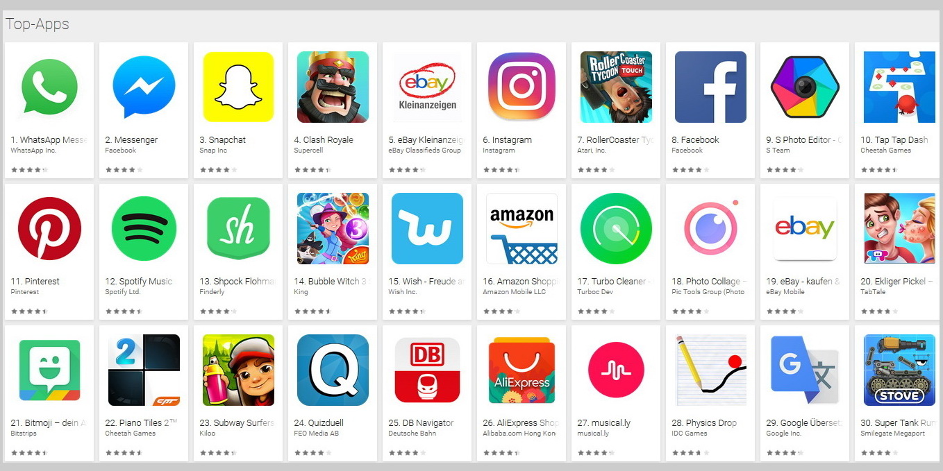 Top 10 Spiele Apps