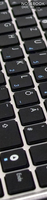 Für die Eingabe sind eine großzügige Chiclet-Tastatur integriert, die ...