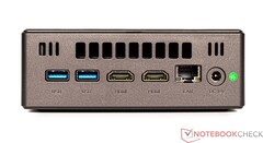 Rückseite: 2x USB 3.0, 2x HDMI, GBit-LAN, Netzanschluss