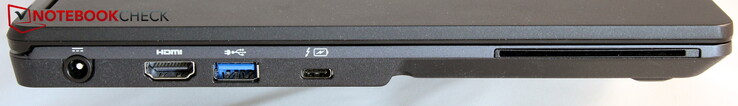 Links: Strom, HDMI, USB-A (3.0), USB-C (3.2) mit Thunderbolt 3