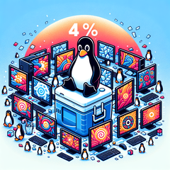 Der Linux-Desktop könnte bei anhaltendem Trend in Zukunft die 5-Prozent-Marke knacken (Abbildung: generiert mit Dall-E 3).