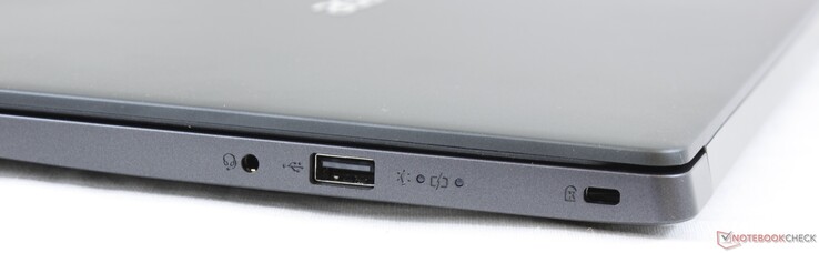 Rechts: kombinierter 3,5-mm-Audioanschluss, USB 2.0 Typ-A, Kensington Lock