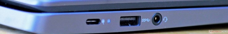 Rechts: USB 3.1 Gen 1 Typ-C/Stromversorgung, USB 3.0 Typ-A, Headset-Anschluss