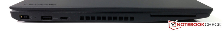 links: Netzteil (SlimTip), USB 3.0, USB-C (Gen. 2, Thunderbolt 3, DisplayPort 1.2)