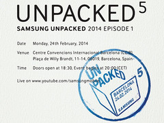 Samsung: Unpacked-Event für das Smartphone-Flaggschiff Galaxy S5 auf dem MWC 2014