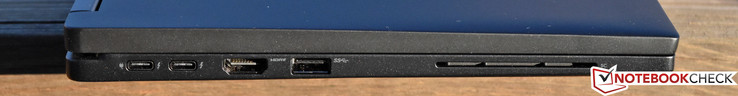 Links: Thunderbolt 3/Stromanschluss, Thunderbolt 3, HDMI, USB 3.0