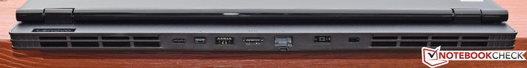 Hinten: USB Typ-C Gen 1, Mini-DisplayPort, USB 3.0, HDMI, Gigabit Ethernet, Netzanschluss, Sicherheitsschloss