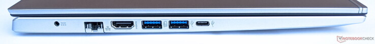 Linke Seite: Netzanschluss, GigabitLAN, 2x USB 3.1 Gen1 Typ-A, 1x USB 3.1 Gen1 Typ-C