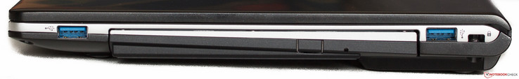rechts: USB 3.0, optisches Laufwerk, USB 3.0, Kensington