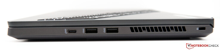 Links: USB-C 3.2 Gen. 2 (kein DP, PD oder G-Sync), 2x USB-A 3.2 Gen. 1, Kensington Lock