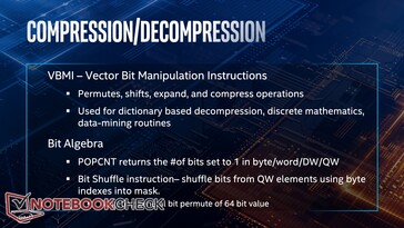 Kompression und Dekompression wird durch die VBMI und Bit Algebra Befehle beschleunigt