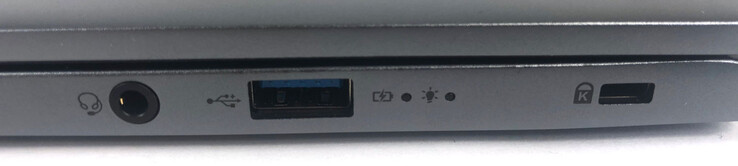 Rechts: 1x Kopfhörer/Mikrofon-Kombianschluss, 1x USB 3.2 Typ-A, 1x Kensington