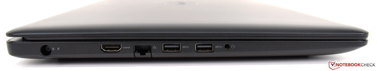 Links: Netzteil, HDMI 2.0, Gigabit-Ethernet, 2x USB 3.1, 3,5-mm-Audio