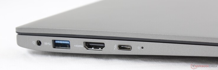 Links: Netzteil, USB 3.1 Typ-A, HDMI, USB Typ-C + Thunderbolt 3