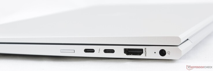 Rechts: Nano-SIM-Steckplatz (optional) 2x USB-C + Thunderbolt 3, HDMI 1.4, Netzstecker