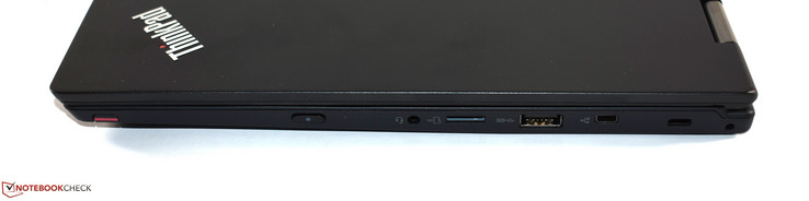 Rechts: Kombo-Audio, microSD-Kartenleser, USB-3.0-Typ-A, miniEthernet, Kensington-Lock