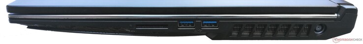 Linke Seite: SD-Kartenleser, 2x USB 3.2 Gen1 Typ-A, Netzanschluss