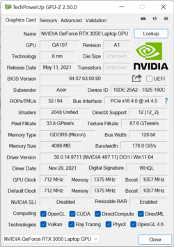 Nvidia GeForce RTX 3050 (35-W-TGP)
