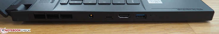 linke Seite: Energiezufuhr, Thunderbolt 3, HDMI, USB-A 3.1 Gen2