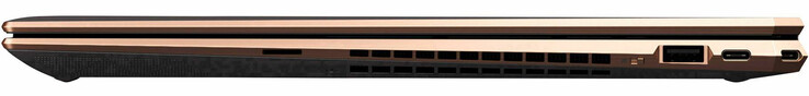 Rechte Seite: Speicherkartenleser (MicroSD), Ein-/Ausschalter für die Webcam, USB 3.1 Gen 2 (Typ A), 2x Thunderbolt 3