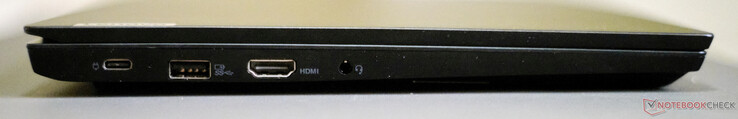 Links: USB-C 3.2 Gen 1 (inkl. DisplayPort 1.2 + Laden), USB-A 3.2 Gen 1, HDMI 1.4b, Klinke