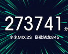 Das Mi Mix 2S, startet am 27. März und wird mit 273.741 Punkten auf AnTuTu sehr schnell.