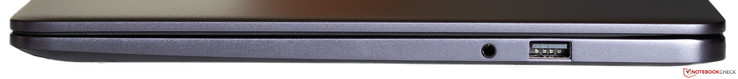 Rechte Seite: kombinierter Audioanschluss, 1x USB 2.0