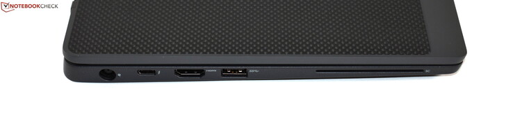 links: Netzanschluss, Thunderbolt 3, HDMI, USB 3.0 Typ A