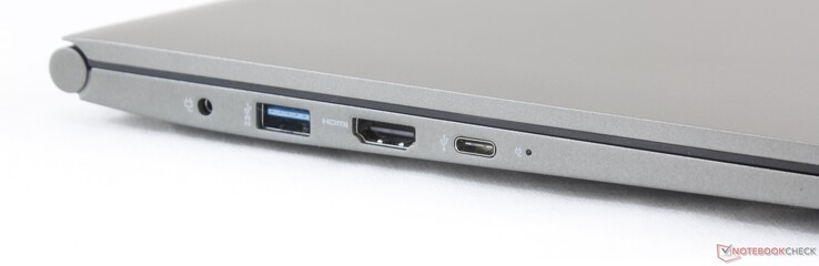 Links: Netzteil, USB 3.1 Typ-A, HDMI 1.4, USB Typ-C + Thunderbolt 3