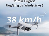 Die kleine Mini 2 SE Drohne kann auch bei etwas stärkerem Wind betrieben werden (Bild: DJI)