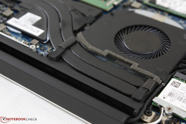 Die Lüftergitter verstecken sich unter dem Gelenk.