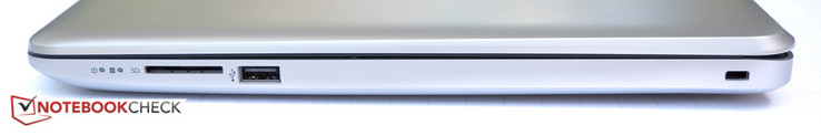 Rechte Seite: SD-Kartenleser, USB 2.0, Kensington Lock