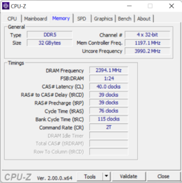 CPU-Z Arbeitsspeicher