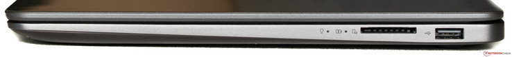 Rechte Seite: Betriebs-LEDs, SD-Card, USB 2.0