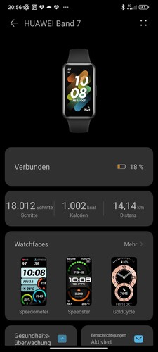 Über die App können Watchfaces auf die Uhr geladen werden