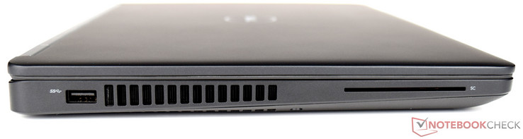 links: USB 3.0, Lüftungsschlitze, Smartcard-Lesegerät