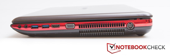 rechte Seite: 2x Audio, 2x USB 3.0, HDMI, VGA, Netzanschluss rechte Seite: 2x Audio, 2x USB 3.0, HDMI, VGA, Netzanschluss