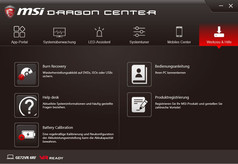 MSI Dragon Center, Werkzeug & Hilfe