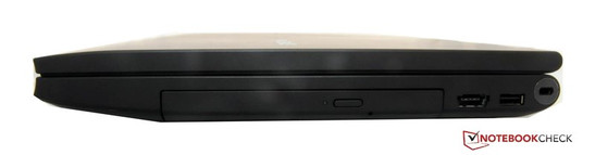 rechte Seite: AC, 2x USB 3.0, VGA, HDMI, Mikrofon, Kopfhörer, ExpressCard34