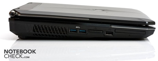 Linke Seite: 2x USB3, Cardreader, USB2, Expresscard Linke Seite: 2x USB3, Cardreader, USB2, Expresscard
