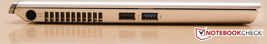 Linke Seite: Netzanschluss, USB 2.0, USB 3.0 Linke Seite: Netzanschluss, USB 2.0, USB 3.0