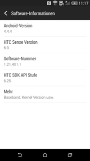 Android 4.4.4 und HTC Sense 6.0 kommen zum Einsatz.