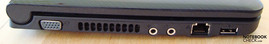Linke Seite: analoger VGA Ausgang, Lüftungsschacht, 2x Audio, LAN, USB 2.0