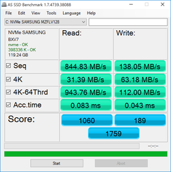AS SSD - Samsung NVMe Express Storage Treiber