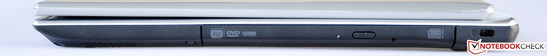 Rechte Seite: DVD±RW optisches LW, Kensington Lock