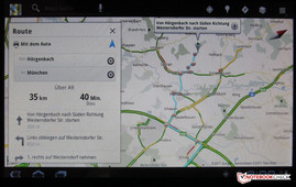 Routenplanung und Navigation am A100 mit Google Map