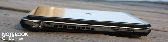 Linke Seite: Ethernet, Kensington, 2 x USB 2.0