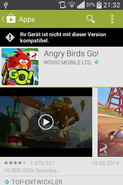 Angry Birds Go! ist zu anspruchsvoll für das LG L40.