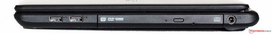 rechte Seite: 2x USB 2.0, DVD-Brenner, Strom